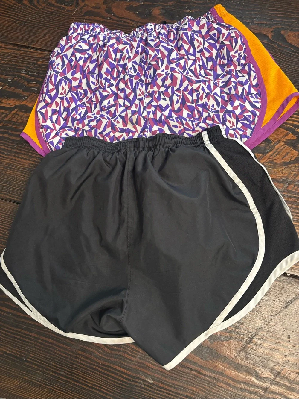 Nike Dri-FIT Athletic Shorts in Purple with Patterned Waistband